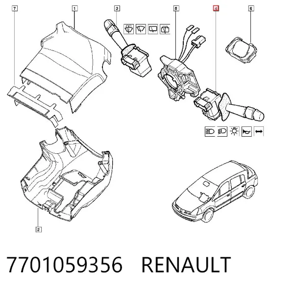 Przełącznik zespolony lewy 7701059356 Renault (RVI)