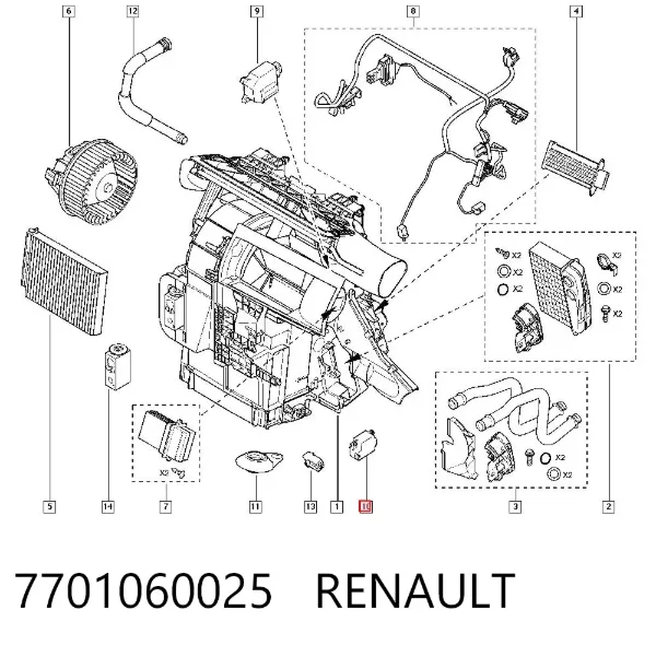 Silniczek sterujący klapą recyrkulacji powietrza 7701060025 Renault (RVI)
