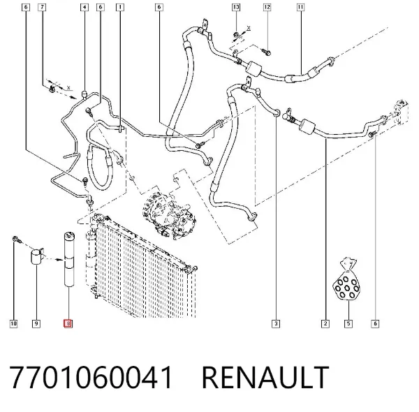 Osuszacz klimatyzacji 7701060041 Renault (RVI)