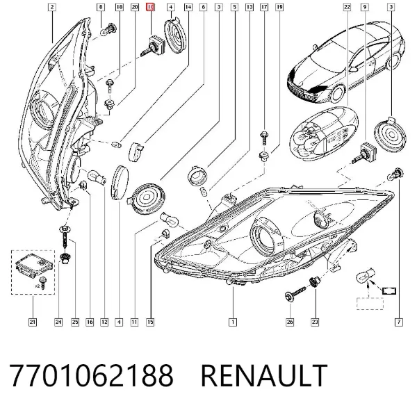 Żarówka ksenonowa 7701062188 Renault (RVI)