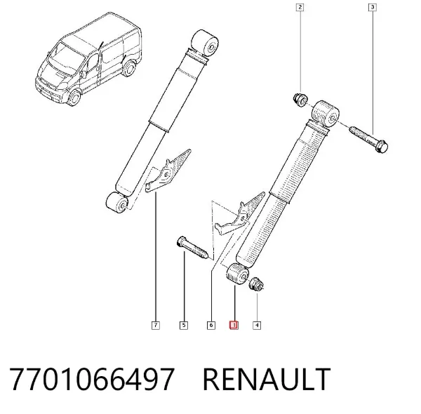 Amortyzator tylny 7701066497 Renault (RVI)