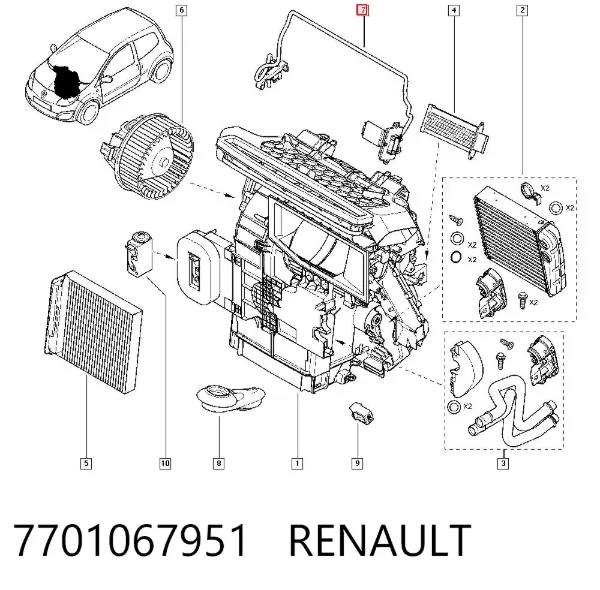 Rezystor wentylatora nagrzewnicy (ogrzewacza kabiny) 7701067951 Renault (RVI)