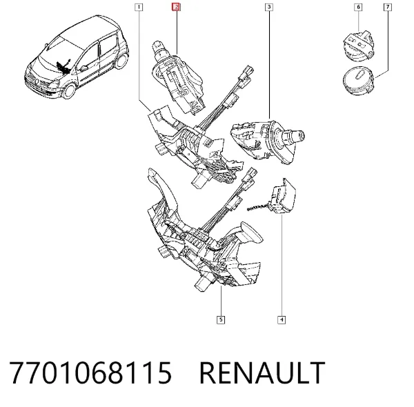 Przełącznik zespolony prawy 7701068115 Renault (RVI)