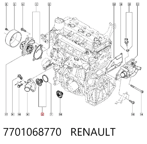 Termostat 7701068770 Renault (RVI)