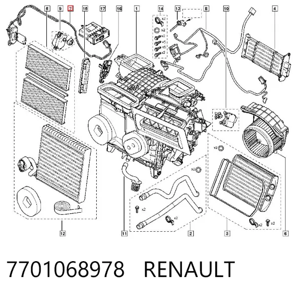 Rezystor wentylatora nagrzewnicy (ogrzewacza kabiny) 7701068978 Renault (RVI)