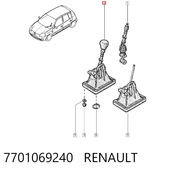 Dźwignia zmiany biegów 7701069240 Renault (RVI)