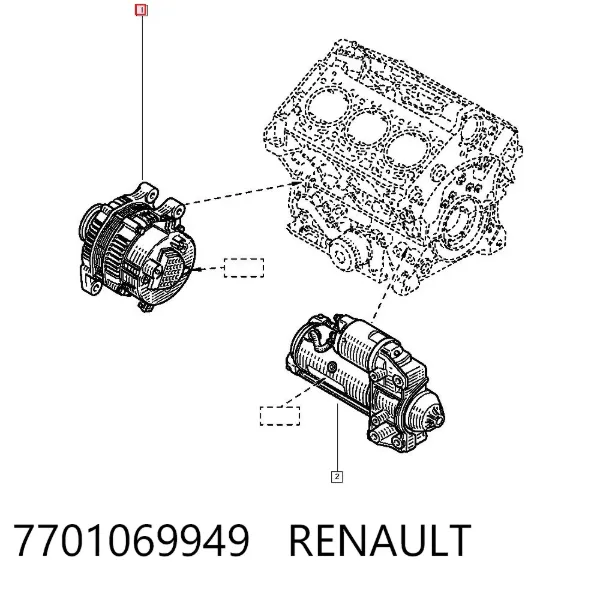 Alternator 7701069949 Renault (RVI)