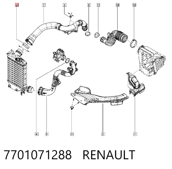 Uszczelka (podkładka) rurki intercoolera 7701071288 Renault (RVI)