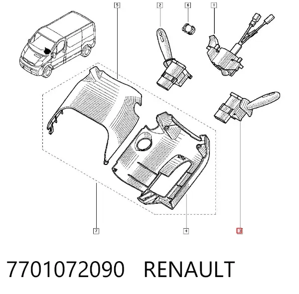 Przełącznik zespolony lewy 7701072090 Renault (RVI)