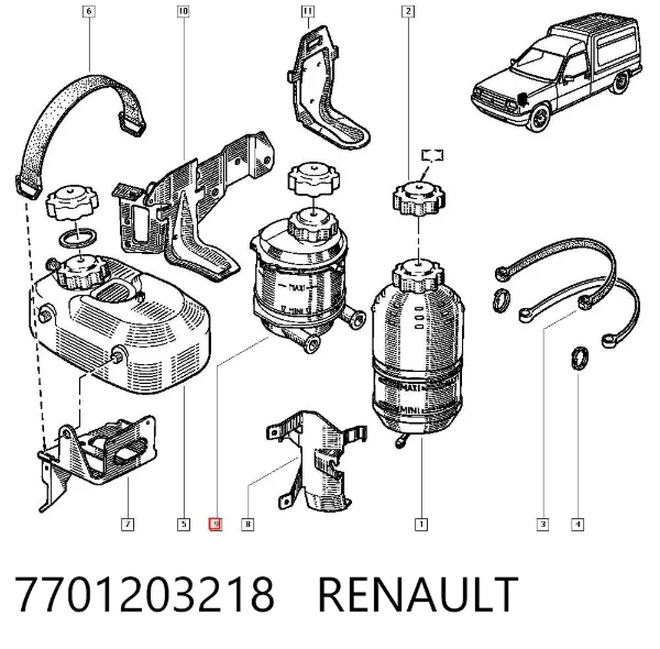 Zbiorniczek wyrównawczy układu chłodzenia 7701203218 Renault (RVI)