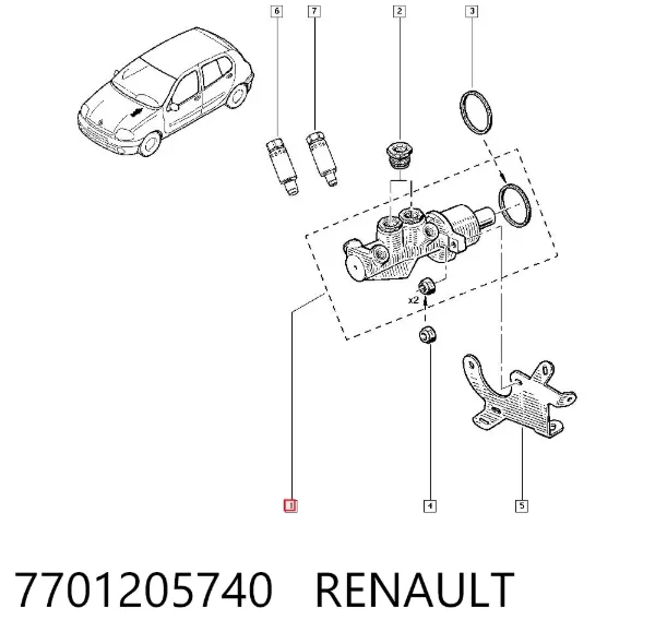 Główny cylinder hamulców 7701205740 Renault (RVI)