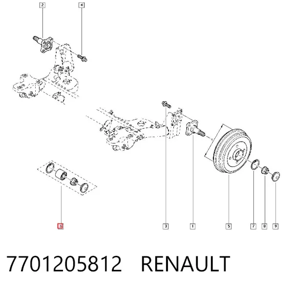 Lożysko piasty tylnej 7701205812 Renault (RVI)