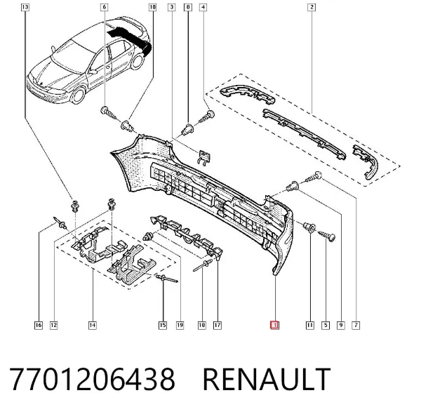 Zderzak tylny Renault Laguna II