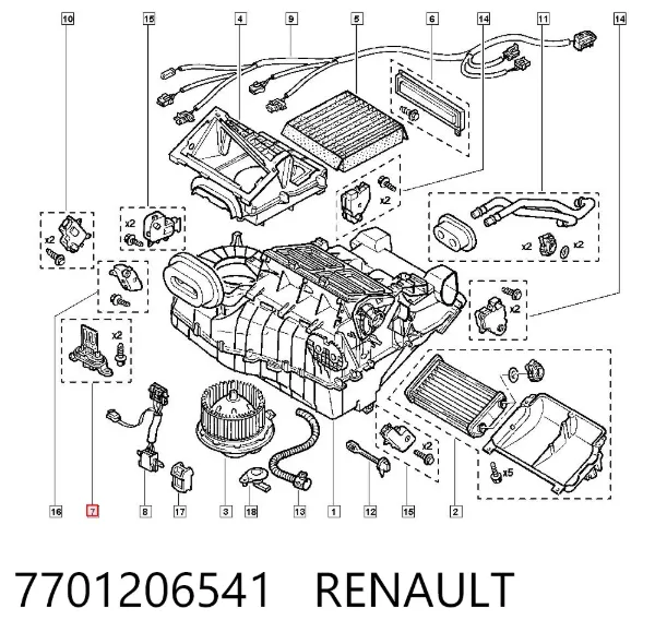 Rezystor wentylatora nagrzewnicy (ogrzewacza kabiny) 7701206541 Renault (RVI)