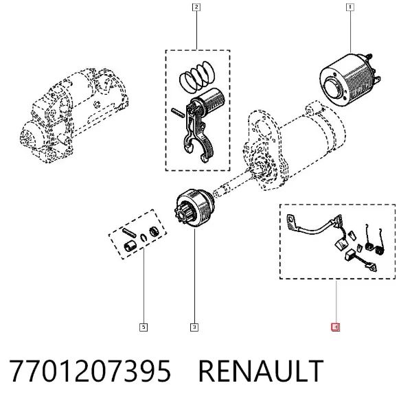 Szczotka rozrusznika 7701207395 Renault (RVI)