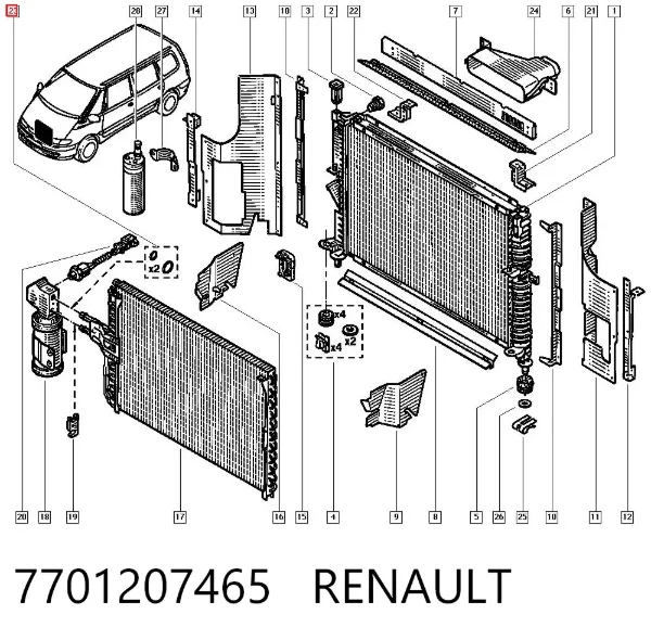 Zestaw naprawczy sprężarki klimatyzacji 7701207465 Renault (RVI)