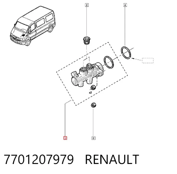 Główny cylinder hamulców 7701207979 Renault (RVI)