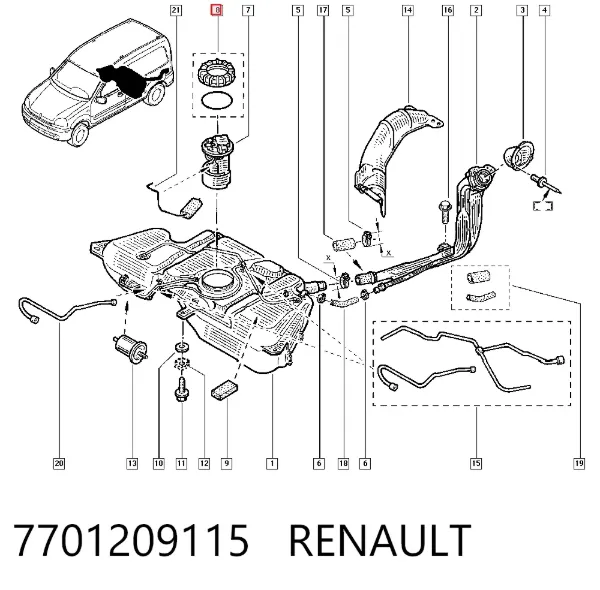 Pokrywa pompy paliwowej 7701209115 Renault (RVI)