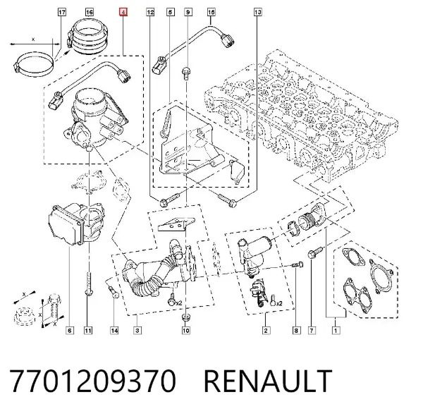 Zawór recyrkulacji spalin EGR 7701209370 Renault (RVI)