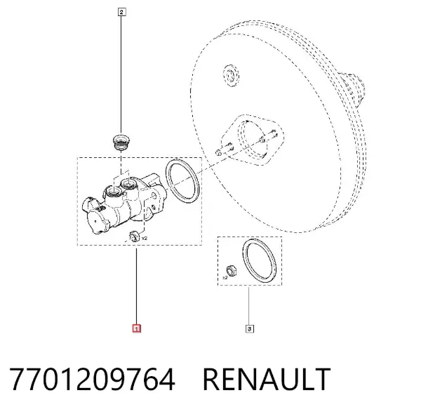 Główny cylinder hamulców 7701209764 Renault (RVI)