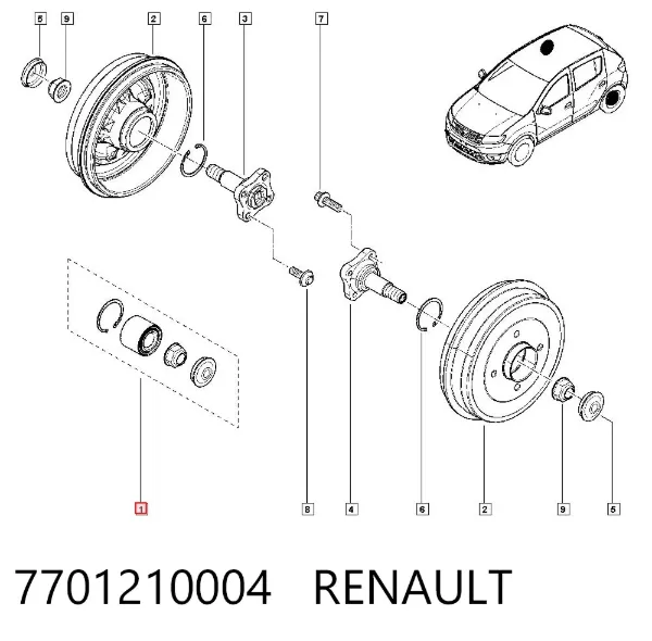 Lożysko piasty tylnej 7701210004 Renault (RVI)