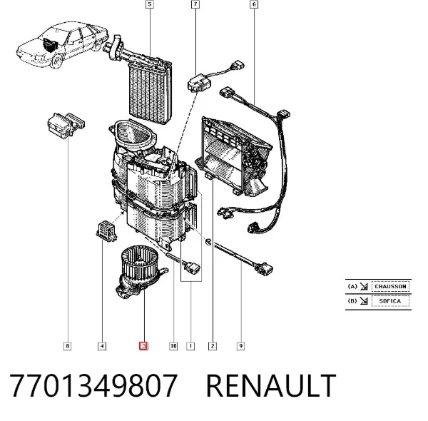 Silniczek wentylatora nagrzewnicy (ogrzewacza wnętrza) Renault 21 L48