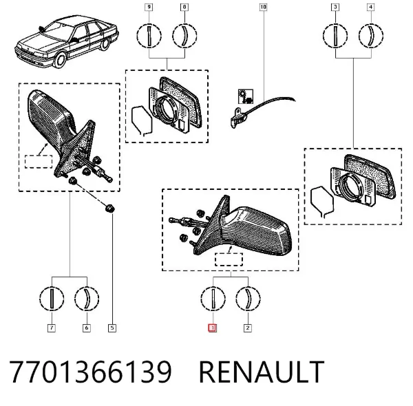 Lusterko wsteczne lewe Renault 21 L48