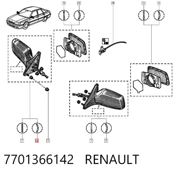 Lusterko wsteczne prawe Renault 21 L48