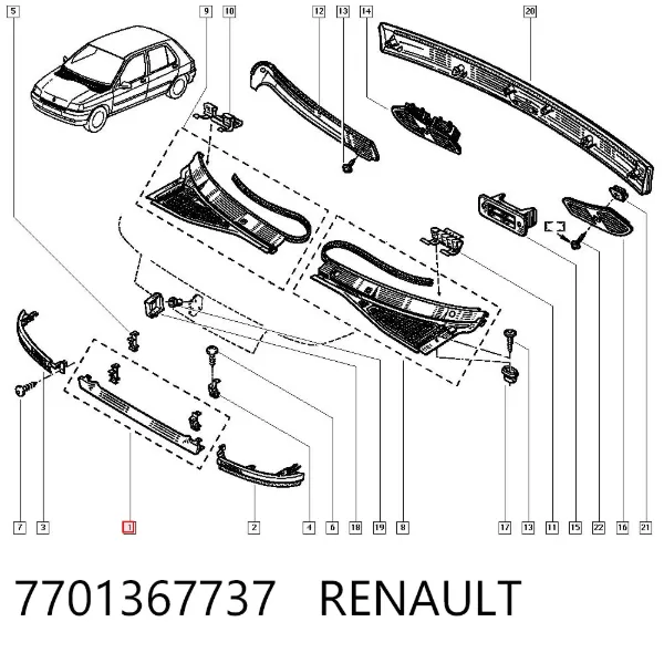 Atrapa chłodnicy Renault Clio I