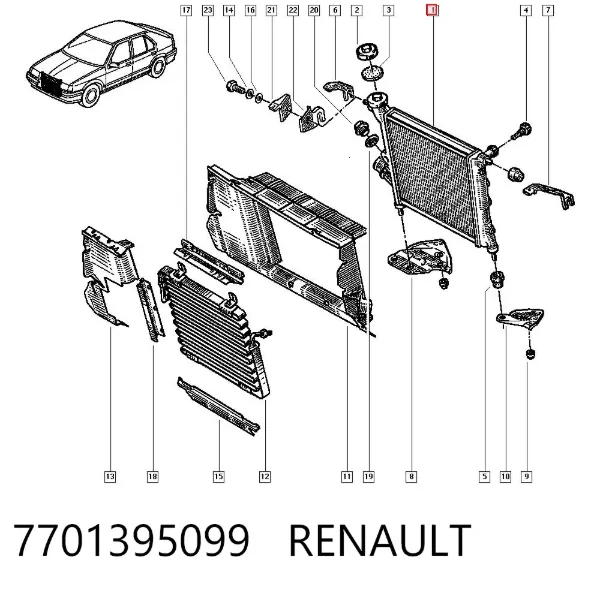 Chłodnica silnika 7701395099 Renault (RVI)