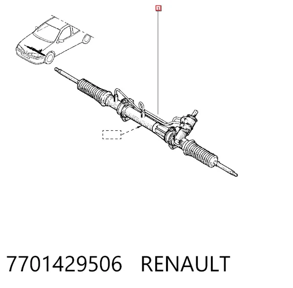 Listwa kierownicza (maglownica) 7701429506 Renault (RVI)