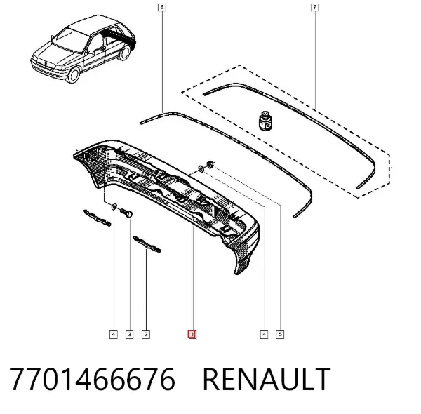 Zderzak tylny Renault Clio I