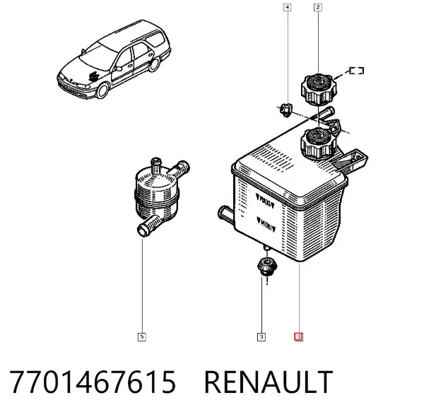 Zbiorniczek wyrównawczy układu chłodzenia 7701467615 Renault (RVI)