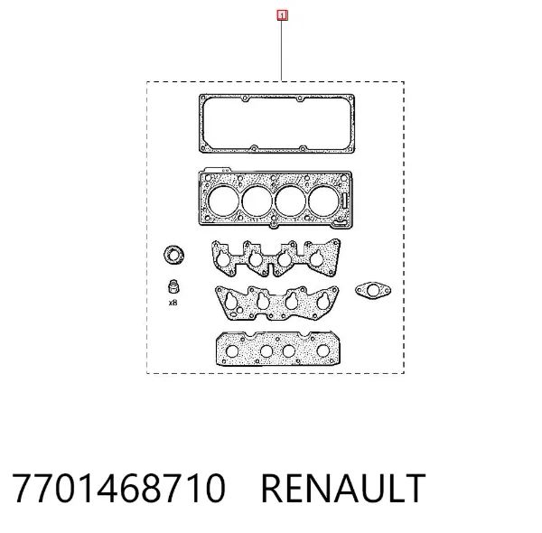 Zestaw uszczelek silnika górny 7701468710 Renault (RVI)