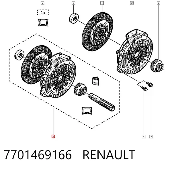 Zestaw sprzęgła (3 części) 7701469166 Renault (RVI)