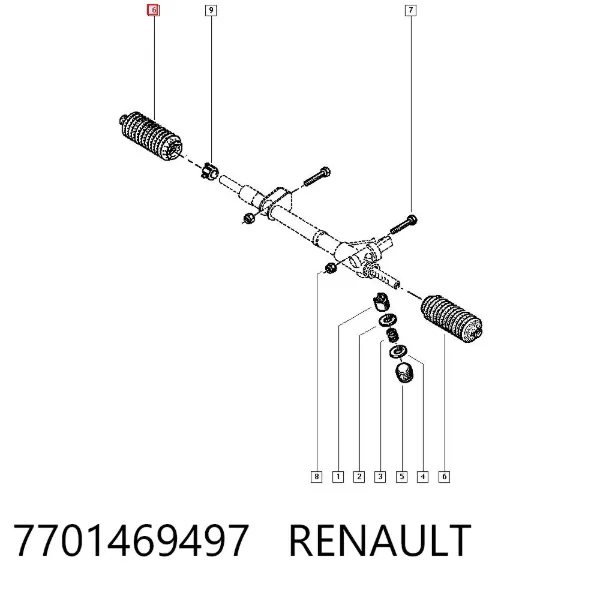 Osłona mechanizmu kierowniczego (maglownicy) 7701469497 Renault (RVI)