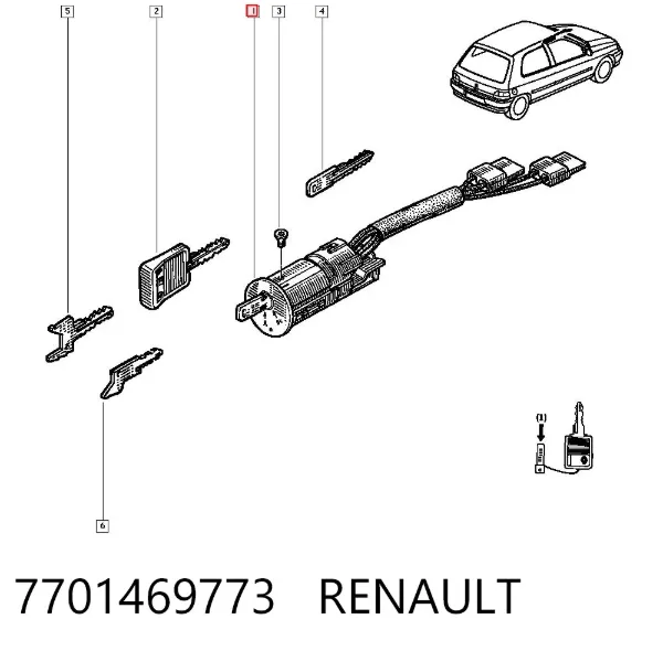 Stacyjka zapłonowa 7701469773 Renault (RVI)