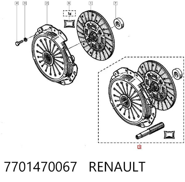 Zestaw sprzęgła (3 części) 7701470067 Renault (RVI)