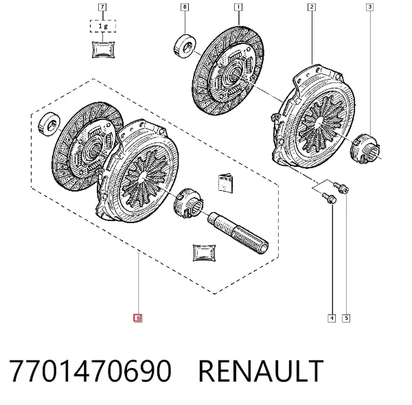 Zestaw sprzęgła (3 części) 7701470690 Renault (RVI)