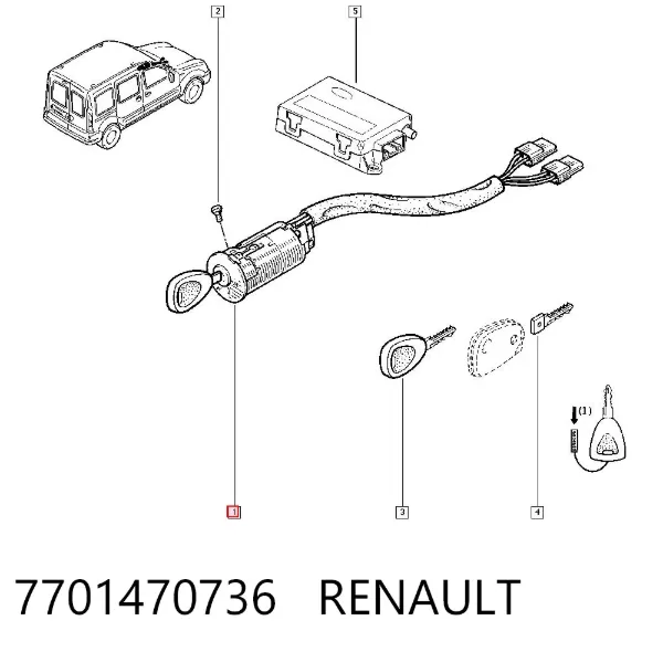 Stacyjka zapłonowa 7701470736 Renault (RVI)
