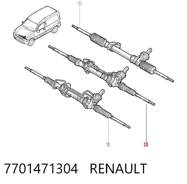 Listwa kierownicza (maglownica) 7701471304 Renault (RVI)
