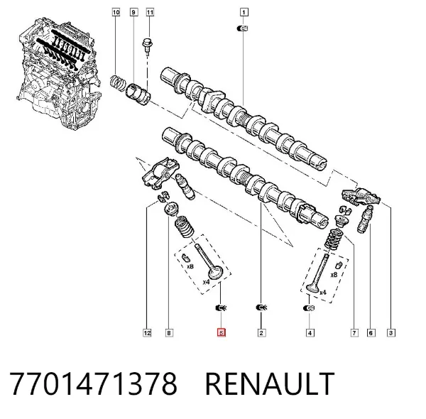 Zawór dolotowy/ssący 7701471378 Renault (RVI)