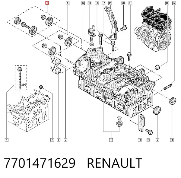 Uszczelniacz wałka rozrządu silnika 7701471629 Renault (RVI)