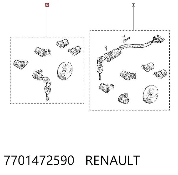 Zestaw wkładek zamków 7701472590 Renault (RVI)