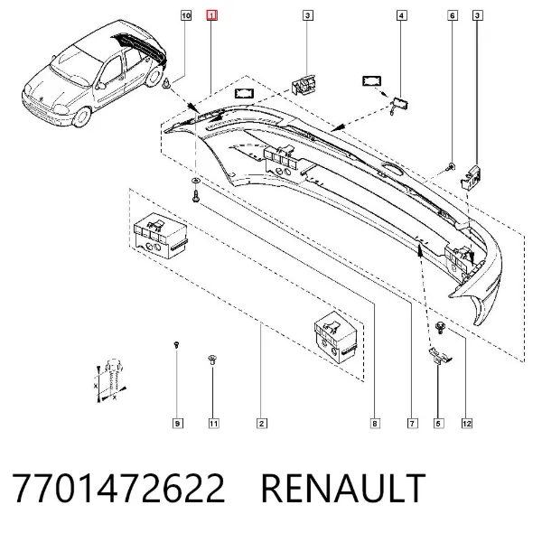 Zderzak tylny Renault Clio SYMBOL