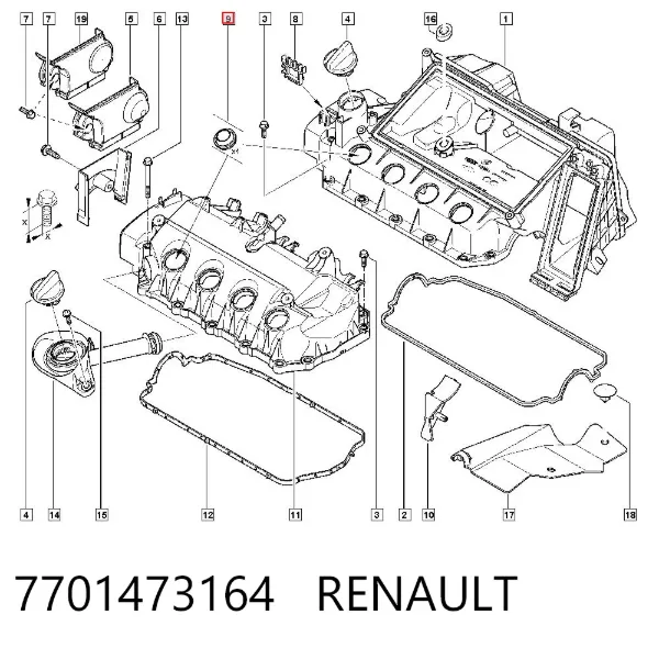 Pierścień uszczelniający gniazda świecy 7701473164 Renault (RVI)