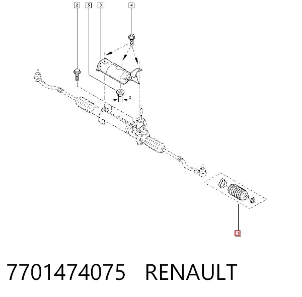 Osłona mechanizmu kierowniczego (maglownicy) 7701474075 Renault (RVI)