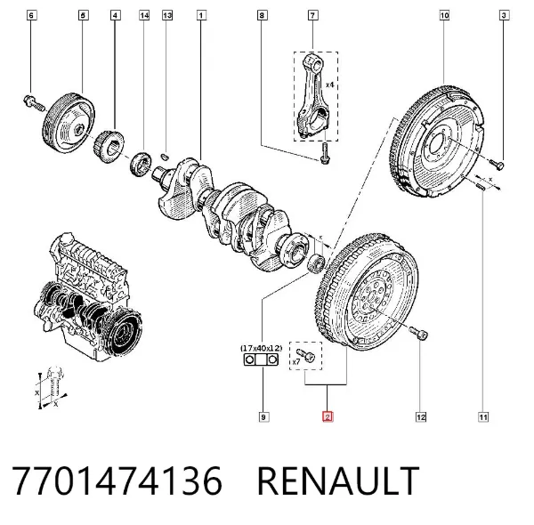 Koło zamachowe silnika 7701474136 Renault (RVI)