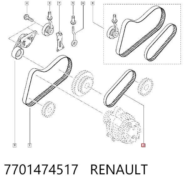 Pas napędowy mechanizmów 7701474517 Renault (RVI)