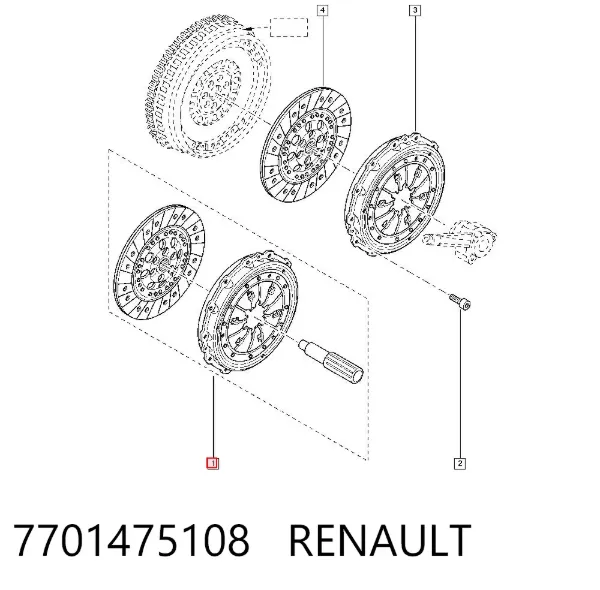 Zestaw sprzęgła (3 części) 7701475108 Renault (RVI)